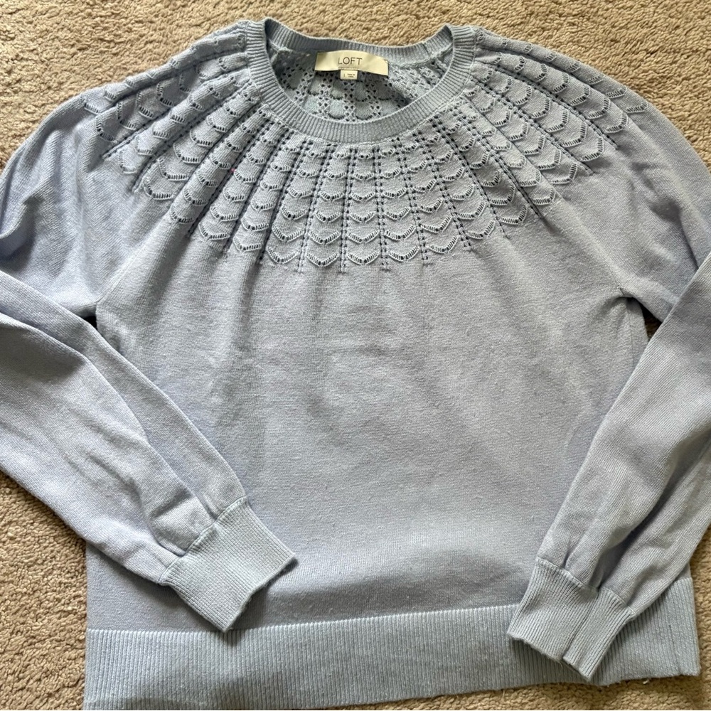 LOFT Women's Soft lavender Textured Sweater